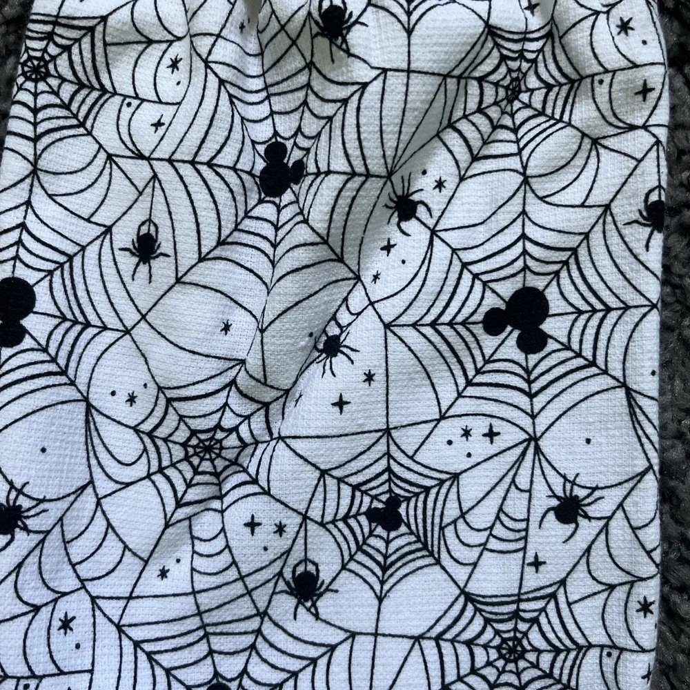Disney Mickey Mouse Halloween kitchen‎ towel button loop hanging spider webs